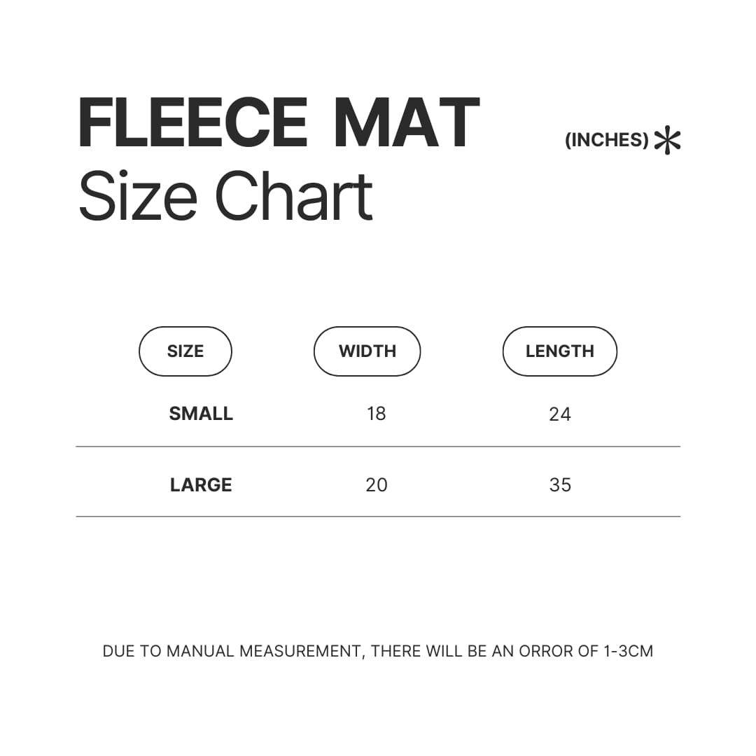 Fleece Mat Size Chart - David Bowie Shop